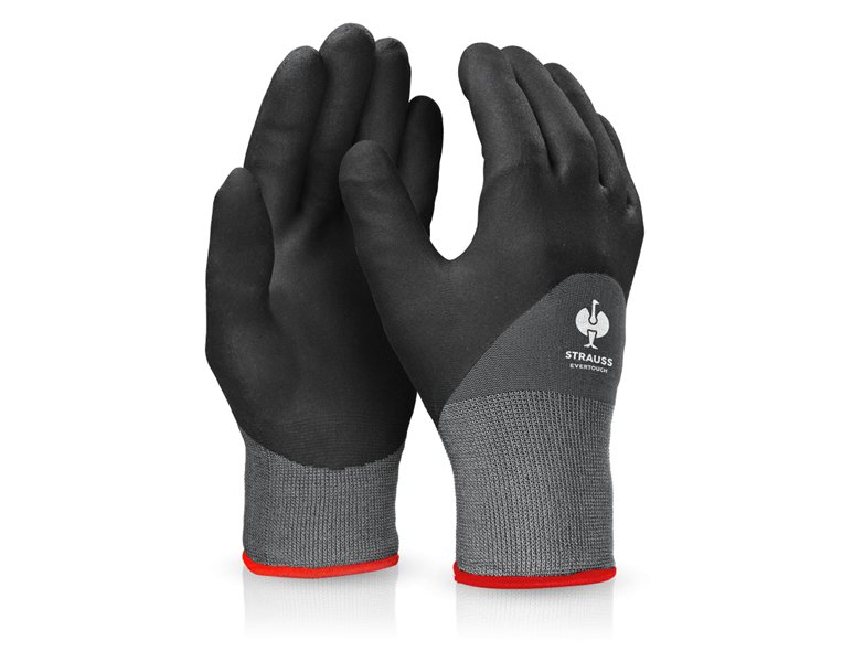 Main view, Cold, e.s. Nitrile foam gloves evertouch winter, black/grey