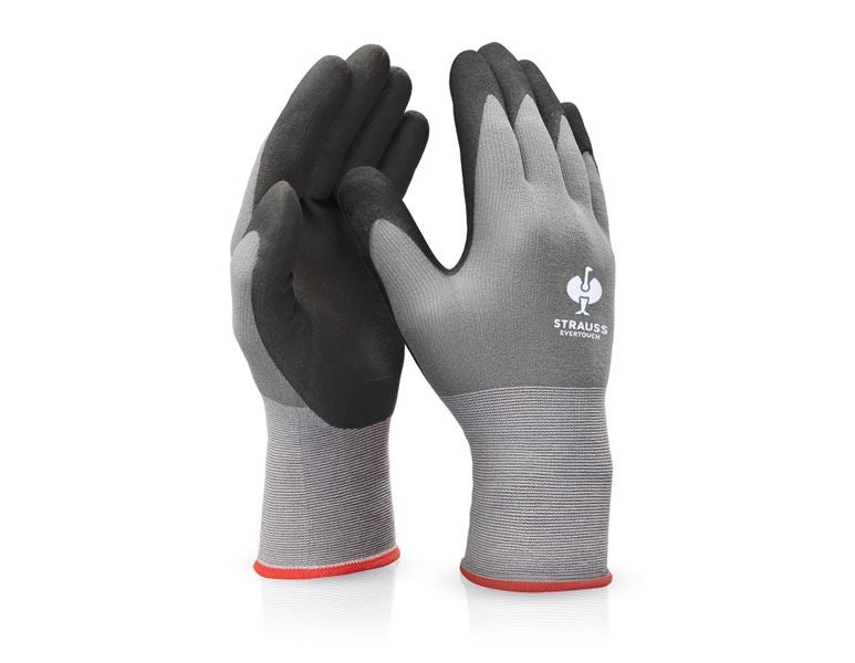 Main view, Nitrile foam, e.s. Nitrile foam gloves evertouch micro, black/grey