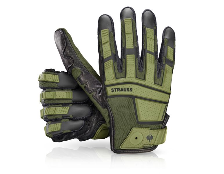 Main view, Gloves, e.s. Assembly gloves Protect, olive/black