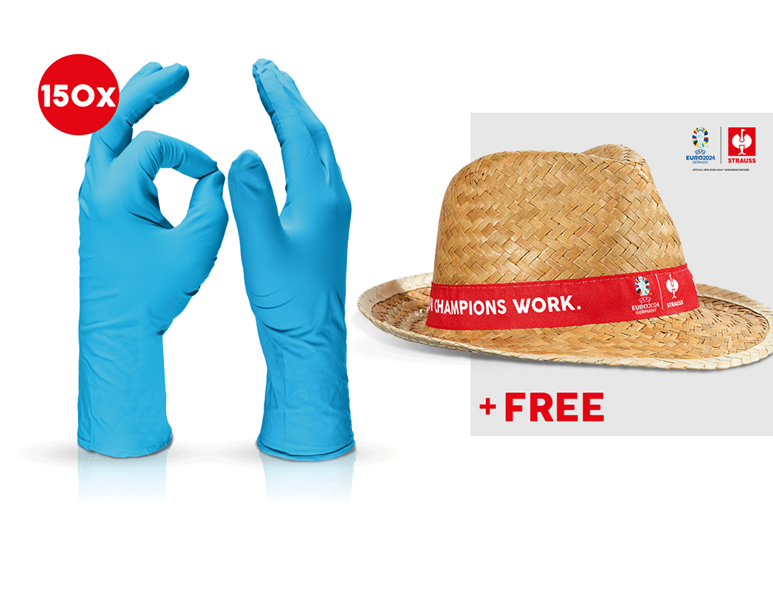 3x50 Dispos. nitrile gloves Chem Risk+EURO2024 Hat