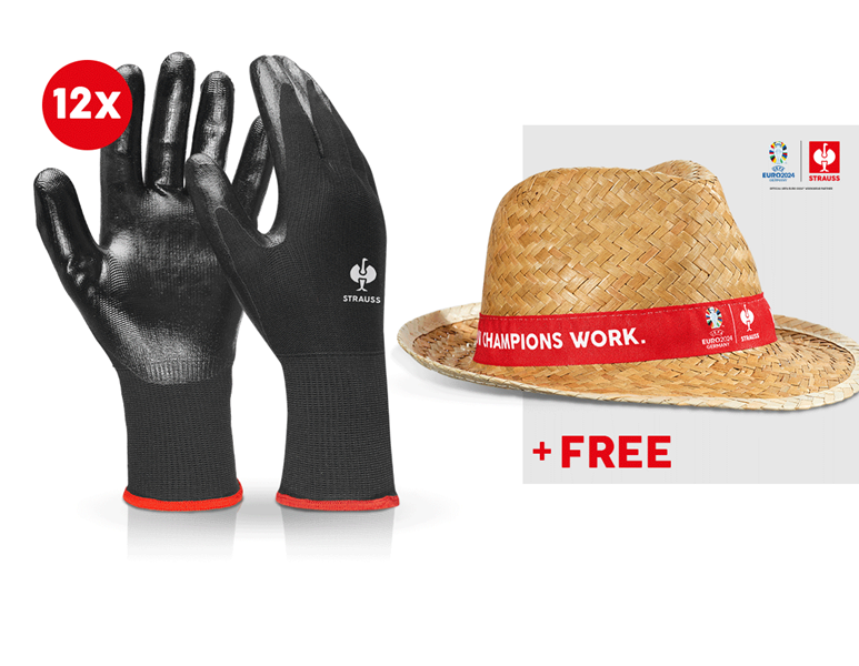 12x Nitrile gloves Flexible + EURO2024 Hat