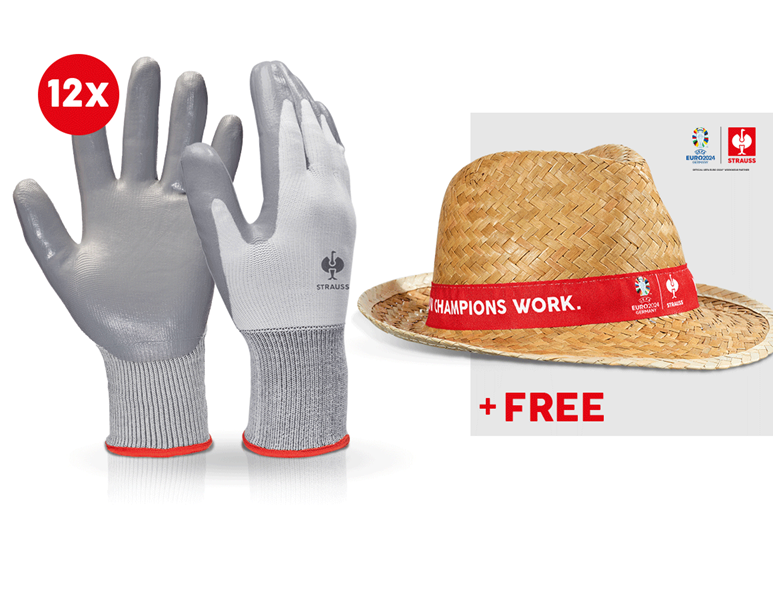 12x Nitrile gloves Flexible + EURO2024 Hat