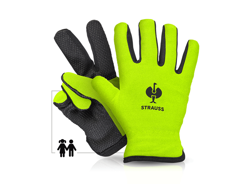 Main view, Gift Ideas, e.s. Children's winter gloves Fleece Comfort, high-vis yellow/black