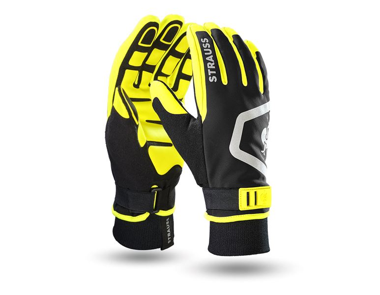 Main view, e.s.trail, Gloves e.s.trail winter, black/acid yellow/basaltgrey