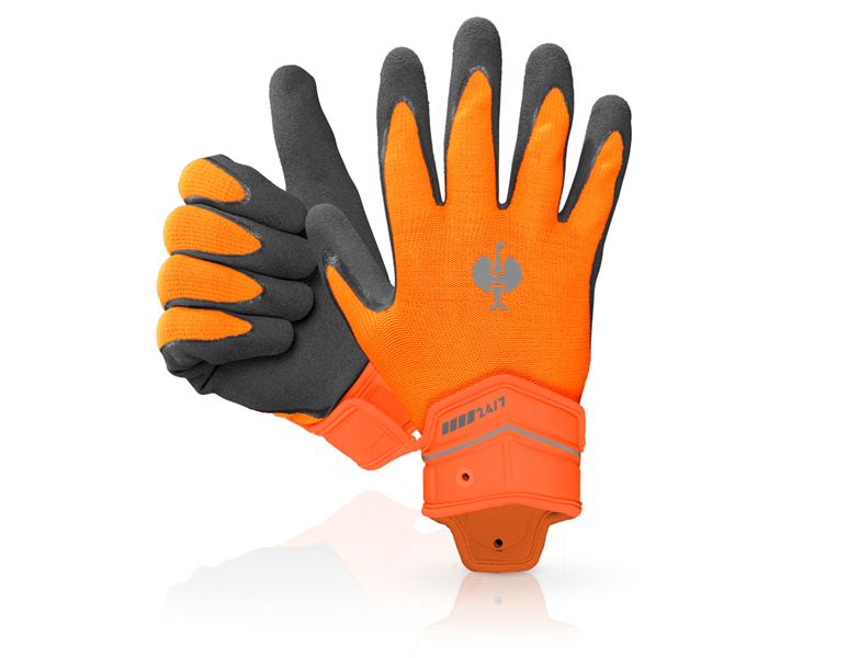 Huvudvy, Handskar, Hybrid-handskar e.s.motion 24/7, varselorange/antracit