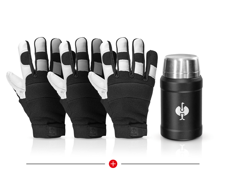 Main view, Personal Protection, 3x Full leather assembly gloves Ice gift set