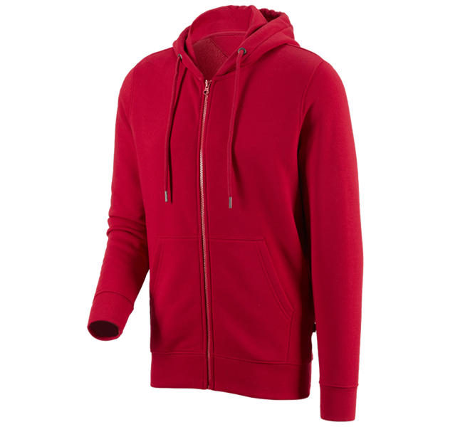 Main view, Shirts, Pullover & more, e.s. Hoody sweatjacket poly cotton, fiery red