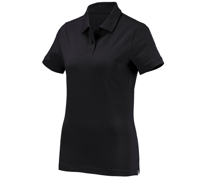 Main view, Women, e.s. Polo shirt cotton, ladies', black