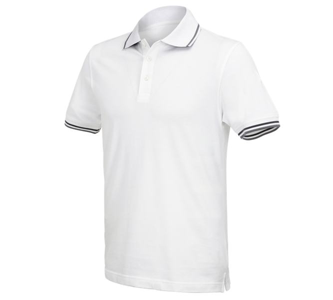 Huvudvy, Överdelar, e.s. Polo-Shirt cotton Deluxe Colour, vit/antracit