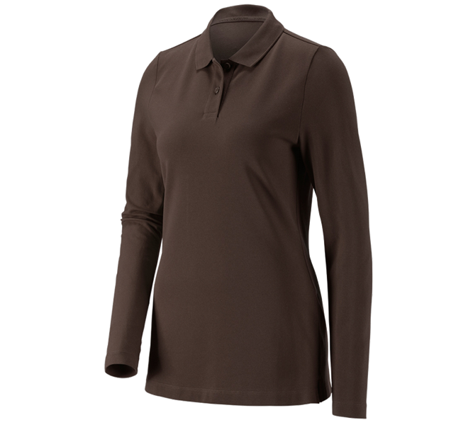 e.s. Pique-Polo longsleeve cotton stretch,dam