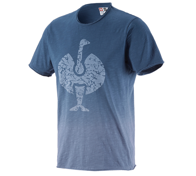 Huvudvy, T-Shirts, e.s. T-Shirt workwear ostrich, antikblå vintage