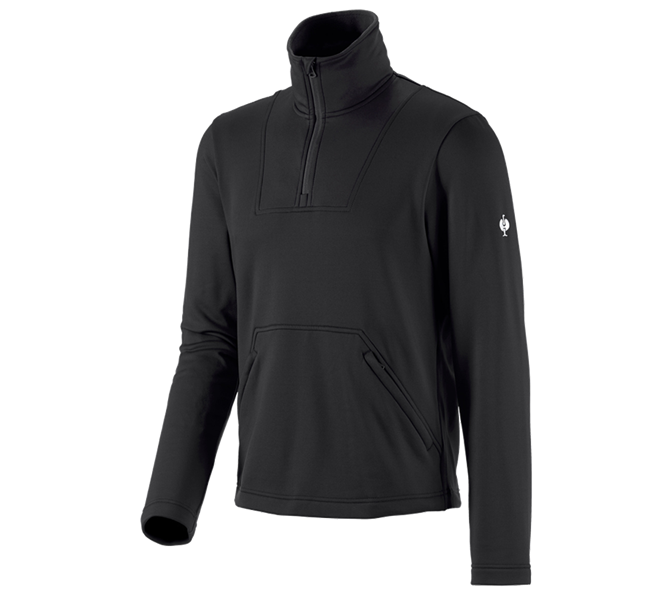 Main view, Pullover | Troyer, Functional-troyer thermo stretch e.s.concrete, black