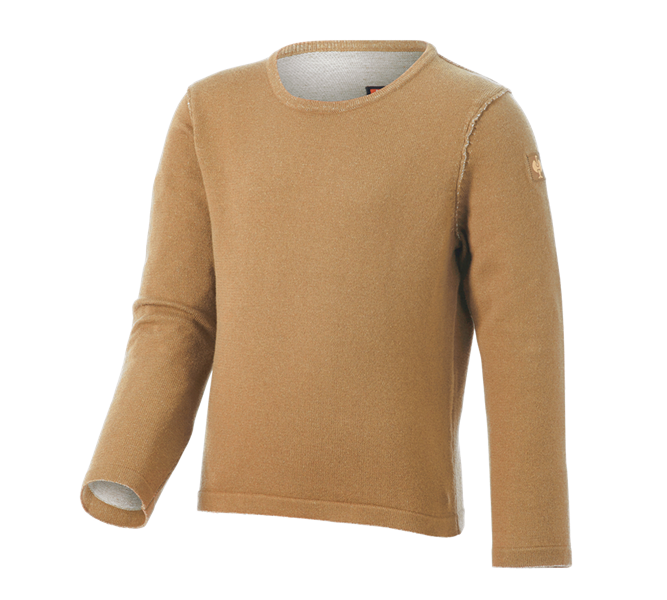 Main view, New Products, Knitted pullover e.s.iconic, children's, almondbrown