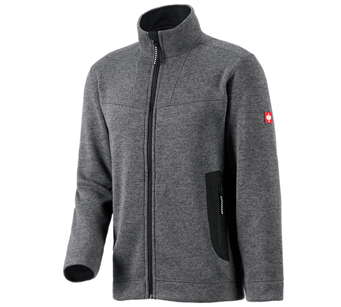 Main view, Fleece Jackets | Knitted Jackets, e.s. jacket therma-plus, cement melange