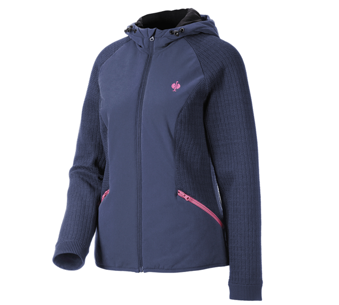 Hybrid hooded knitted jacket e.s.trail, ladies'