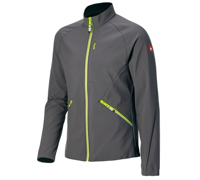 Main view, New Products, Softshell jacket e.s.ambition, anthracite/high-vis yellow