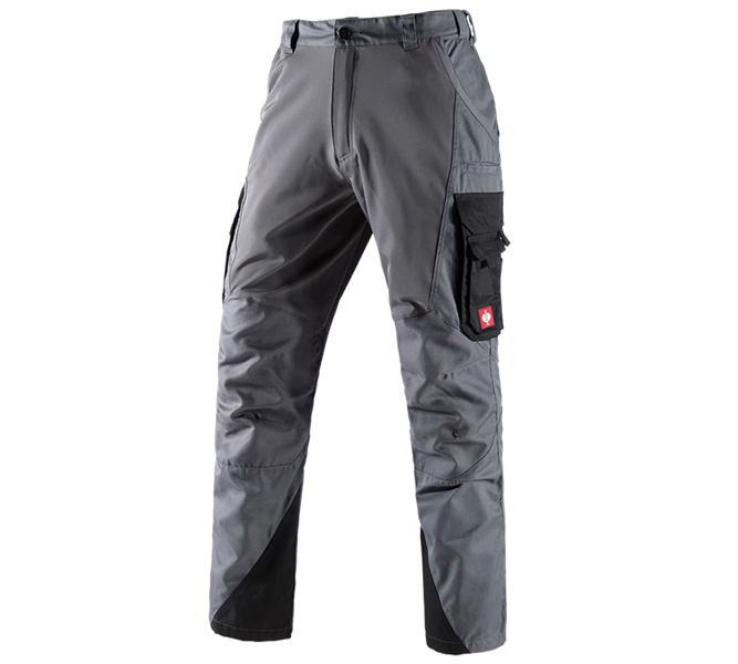 Main view, Trousers, Cargo trousers e.s. comfort, anthracite/black