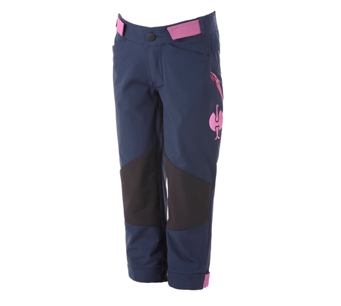 Main view, New Products, Functional trousers e.s.trail, children's, deepblue/tarapink