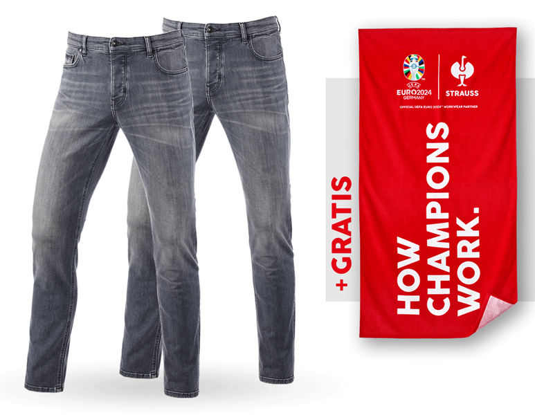 SET: 2x e.s. 5-pocket-stretch- jeans,slim+badlakan