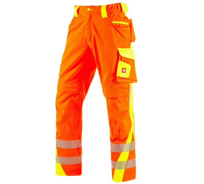 Main view, High-vis clothing, High-vis trousers e.s.motion 2020 winter, high-vis orange/high-vis yellow