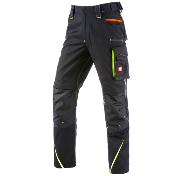 Main view, Topics, Winter trousers e.s.motion 2020, men´s, black/high-vis yellow/high-vis orange