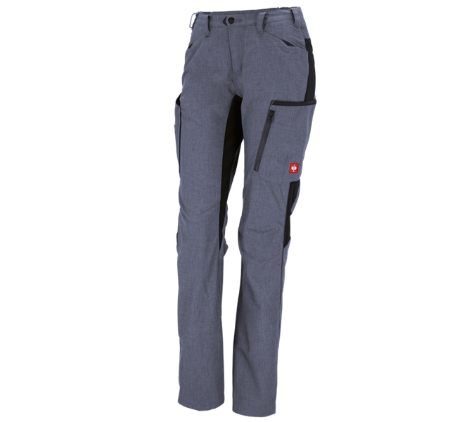 Main view, Work Trousers, Ladies' trousers e.s.vision, pacific melange/black