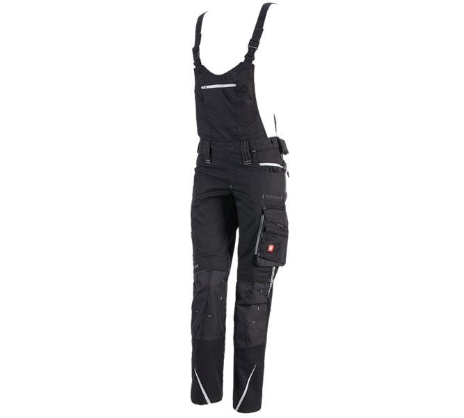 Main view, e.s.motion 2020, Ladies' bib & brace e.s.motion 2020, black/platinum