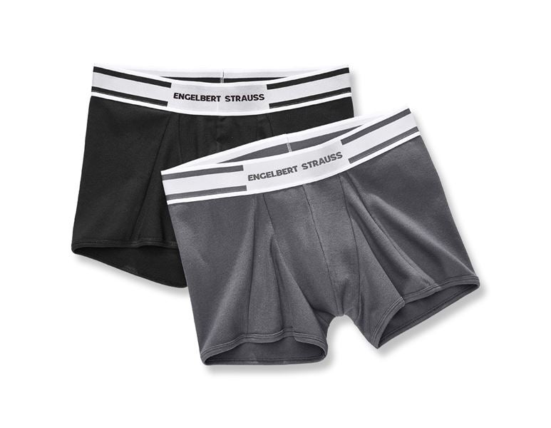 Main view, Underwear | Functional Underwear, e.s. Cotton rib pants, pack of 2, black+titanium