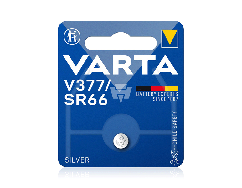 Huvudvy, Verktyg, VARTA knappbatterier V377/SR66