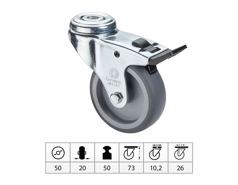 Guide roll with Wheel-/total fixing brake