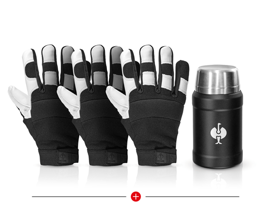 Main view, 3x Full leather assembly gloves Ice gift set