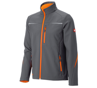 Huvudvy, Softshell­jacka e.s.​motion 2020, antracit/varselorange