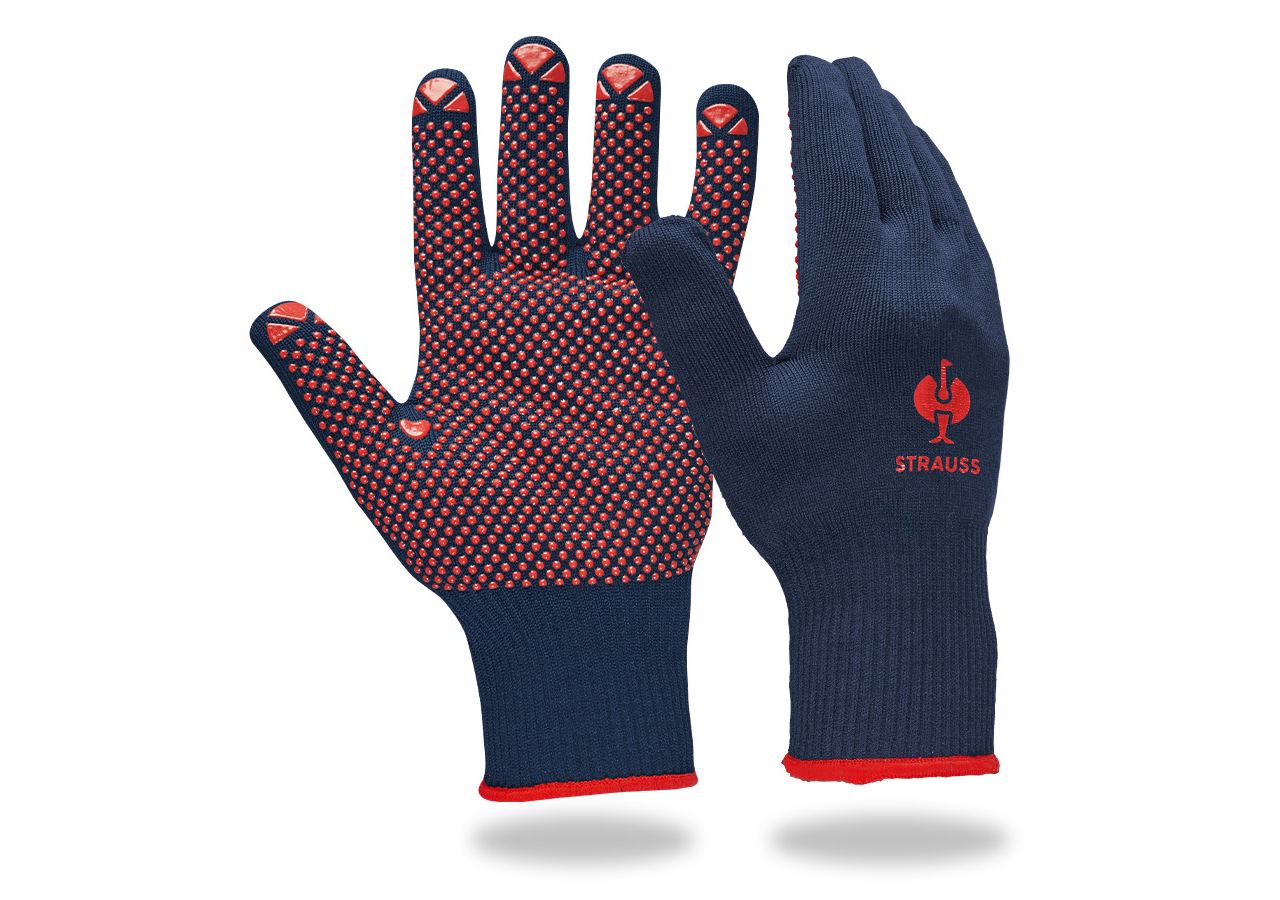Coated: PVC knitted gloves Rondo + blue