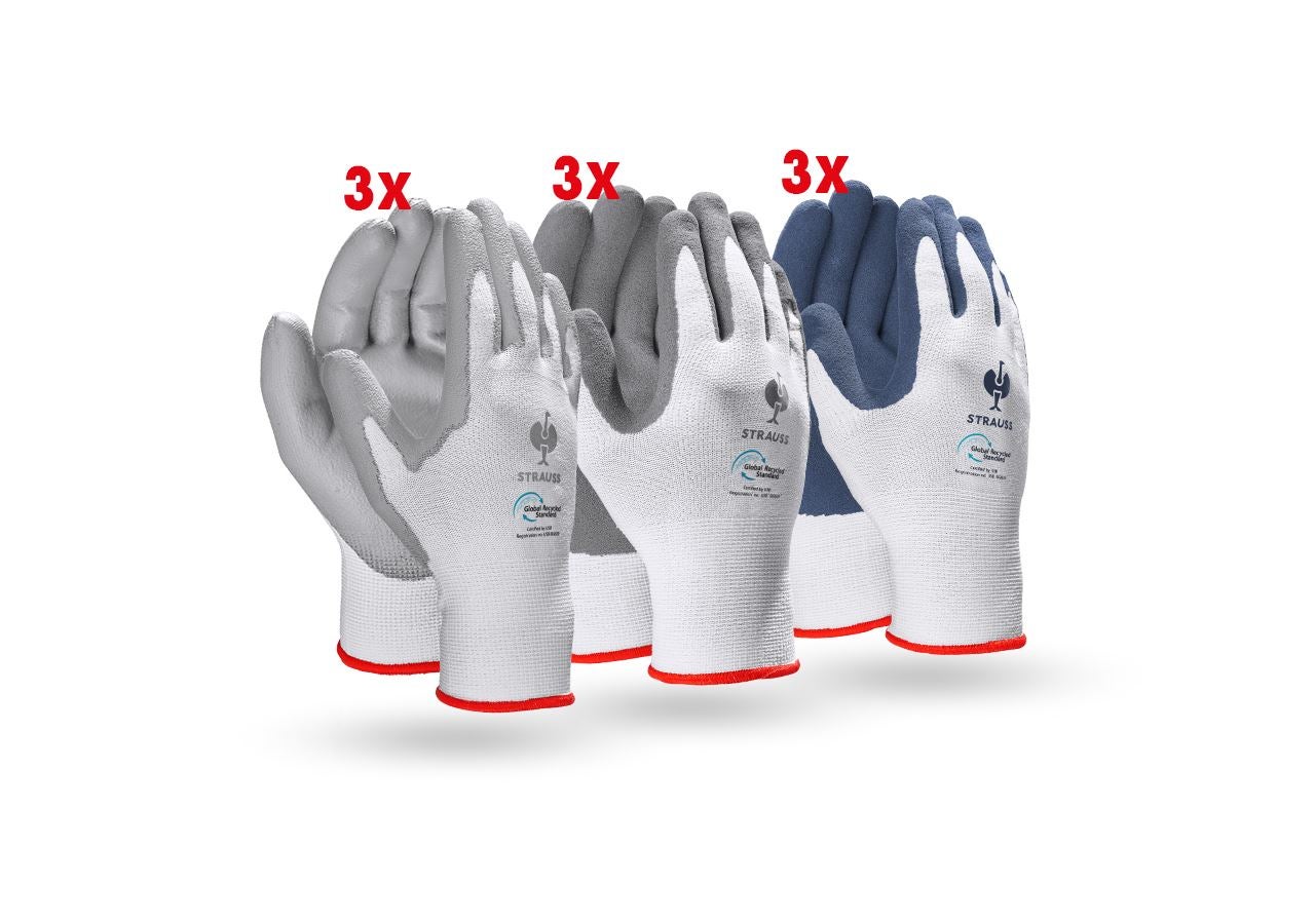 Set | Tillbehör: Test-sats: handskar återvunna, 9 par