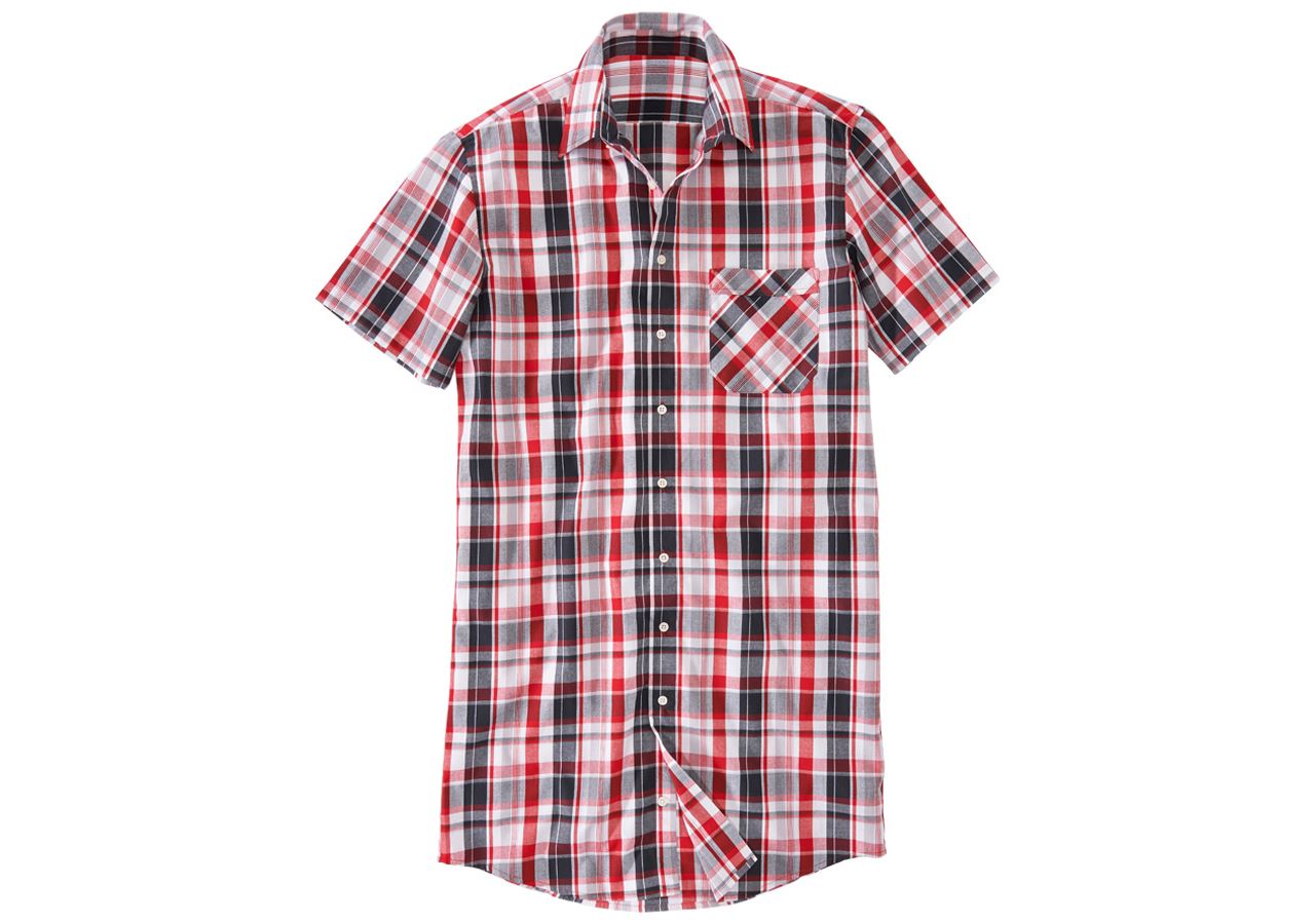 Överdelar: Kortärmad skjorta Lübeck, extra lång + vit/svart/röd