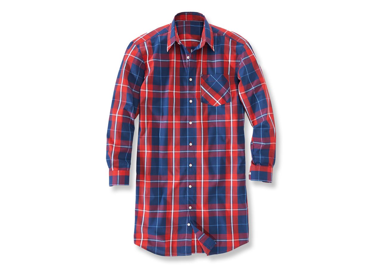 Plumbers / Installers: Long sleeved shirt Hamburg, extra long + red/navy/white