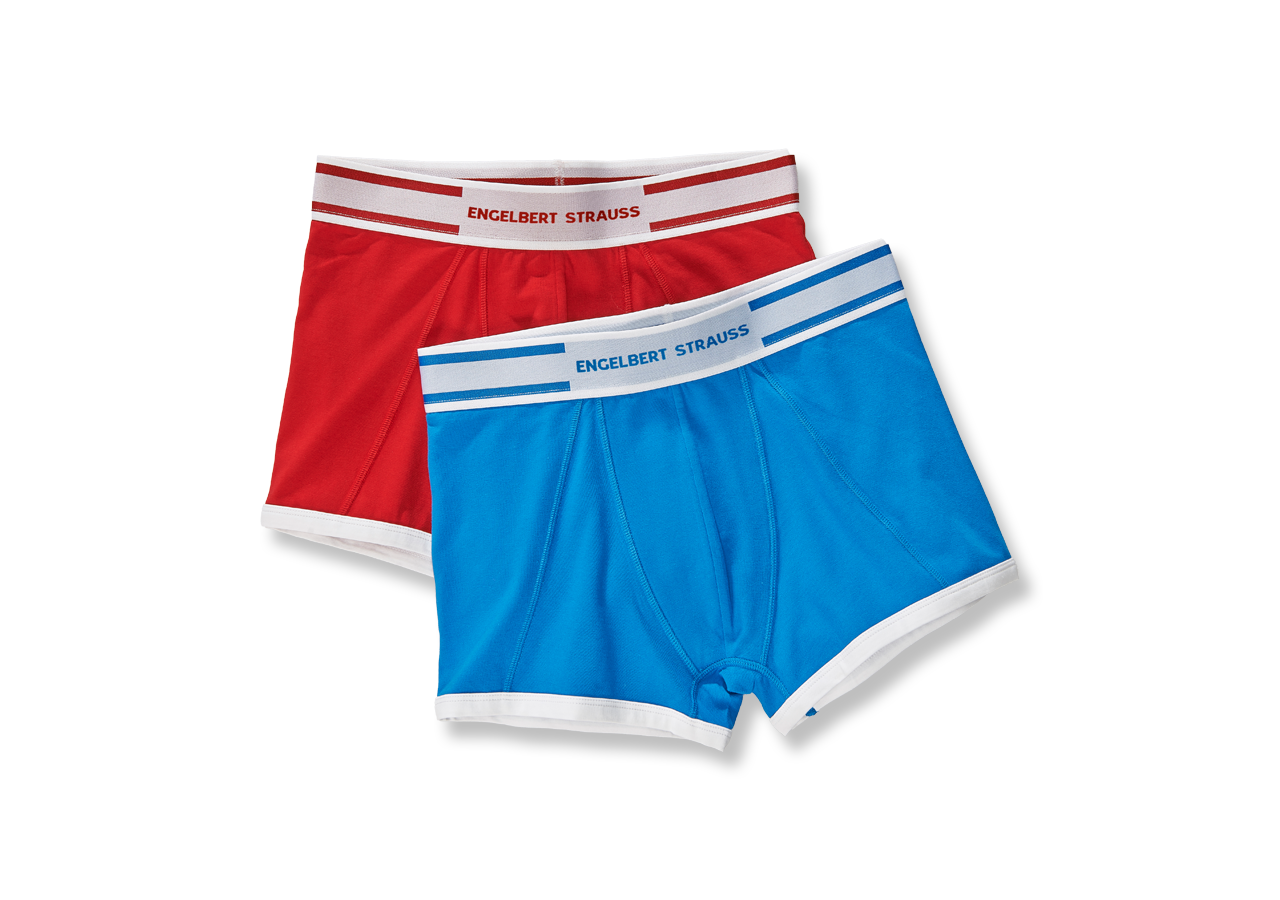 Underkläder |  Underställ: e.s. cotton stretch pants Colour, 2-pack + gentianablå+eldröd