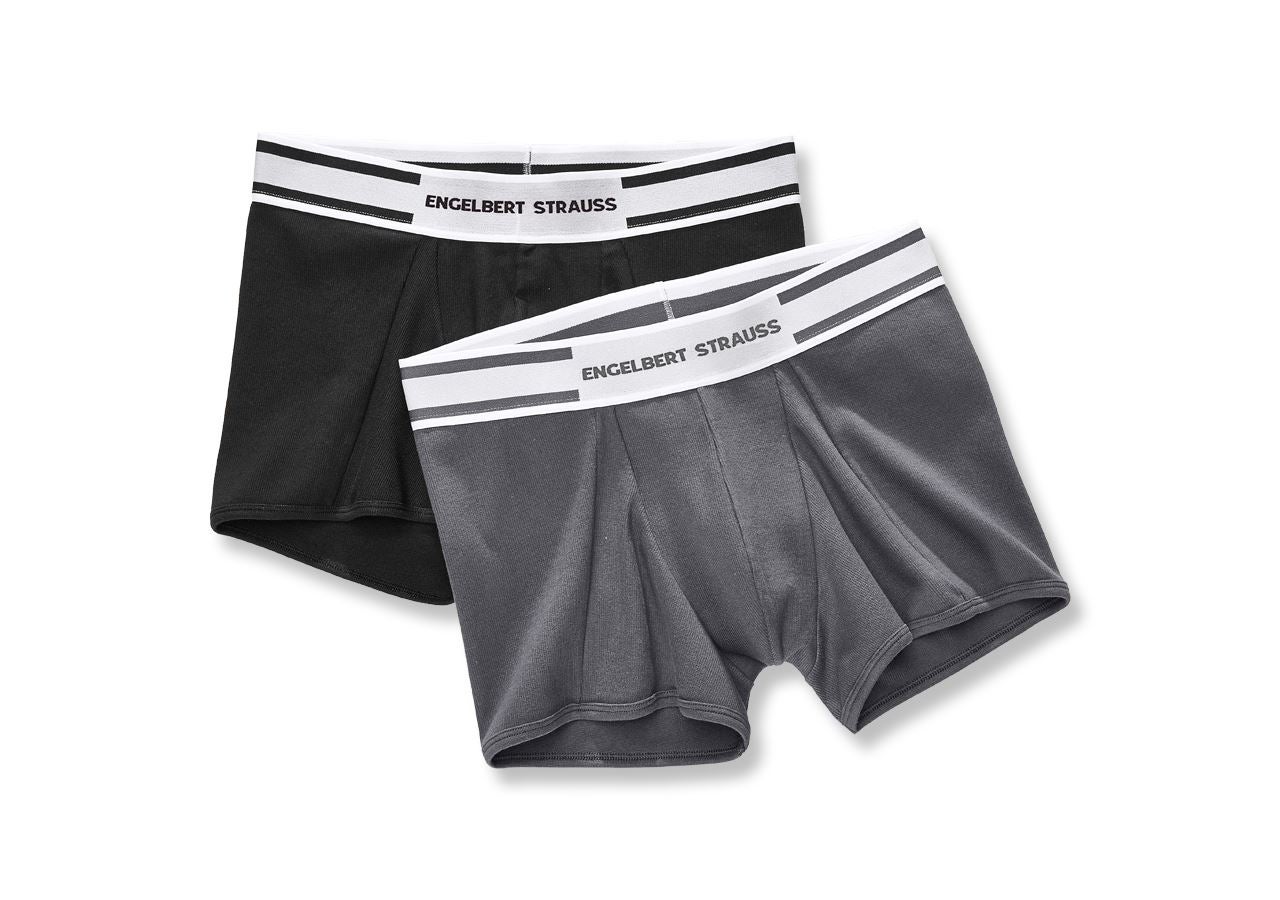 Underkläder |  Underställ: e.s. cotton rib kalsonger, 2-pack + svart+titan