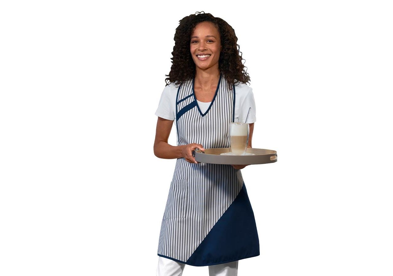 Aprons: Ladies' apron Ariane + white/navy