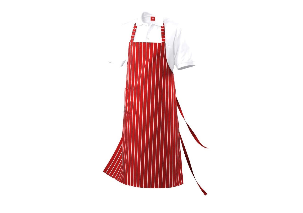 Förkläde: Bröstlappsförkläde Turin + röd/vit