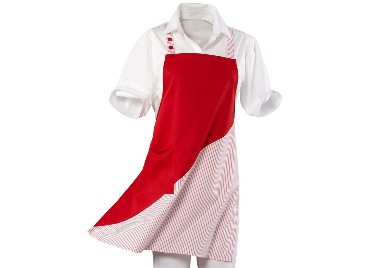 Förkläde: Bröstlappsförkläde Wels + röd/vit