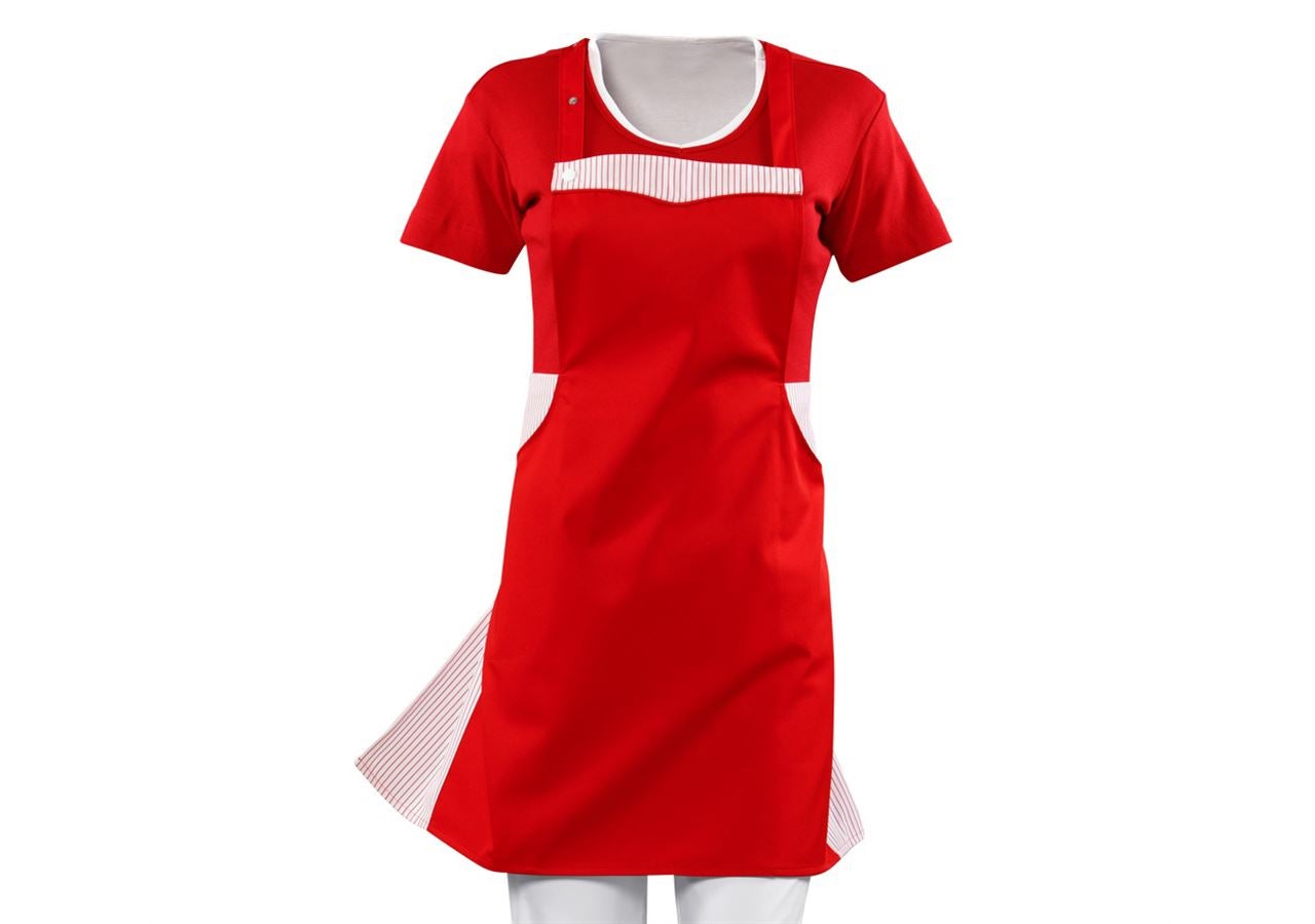 Teman: Bröstlappsförkläde Lotte + röd/vit