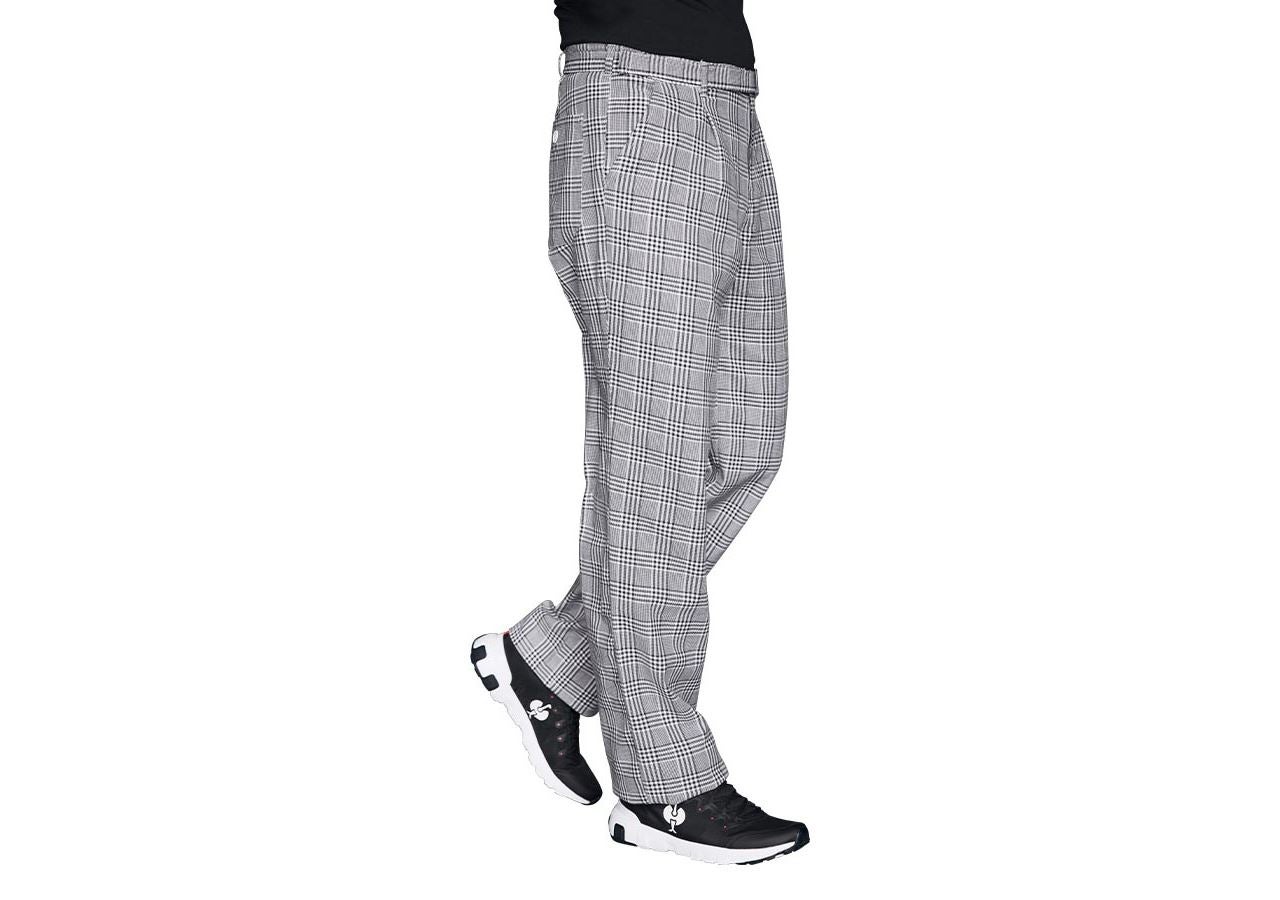 Work Trousers: Super-Check Unisex Chefs Trousers + black/white