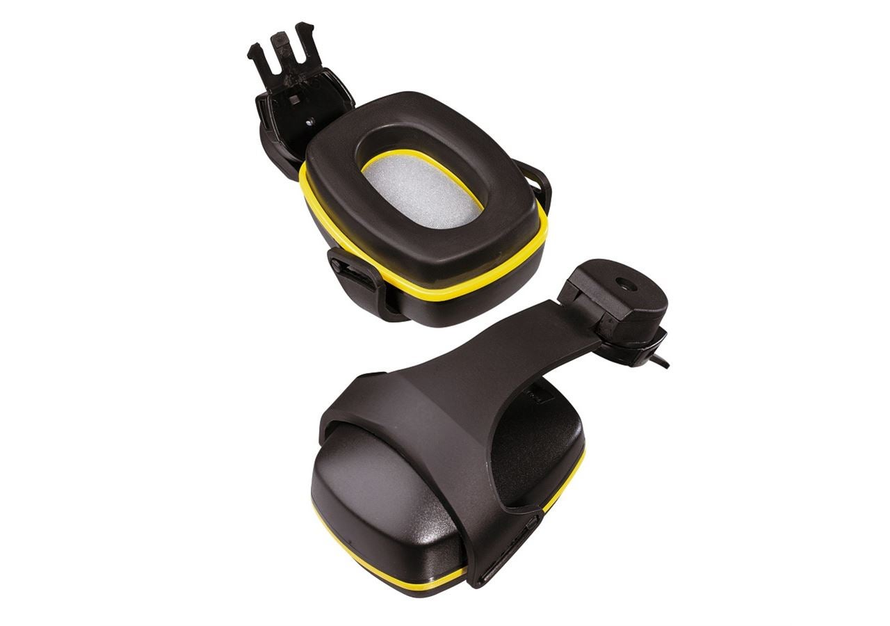 Hörselkåpor: Reservhörselskydd + svart/gul