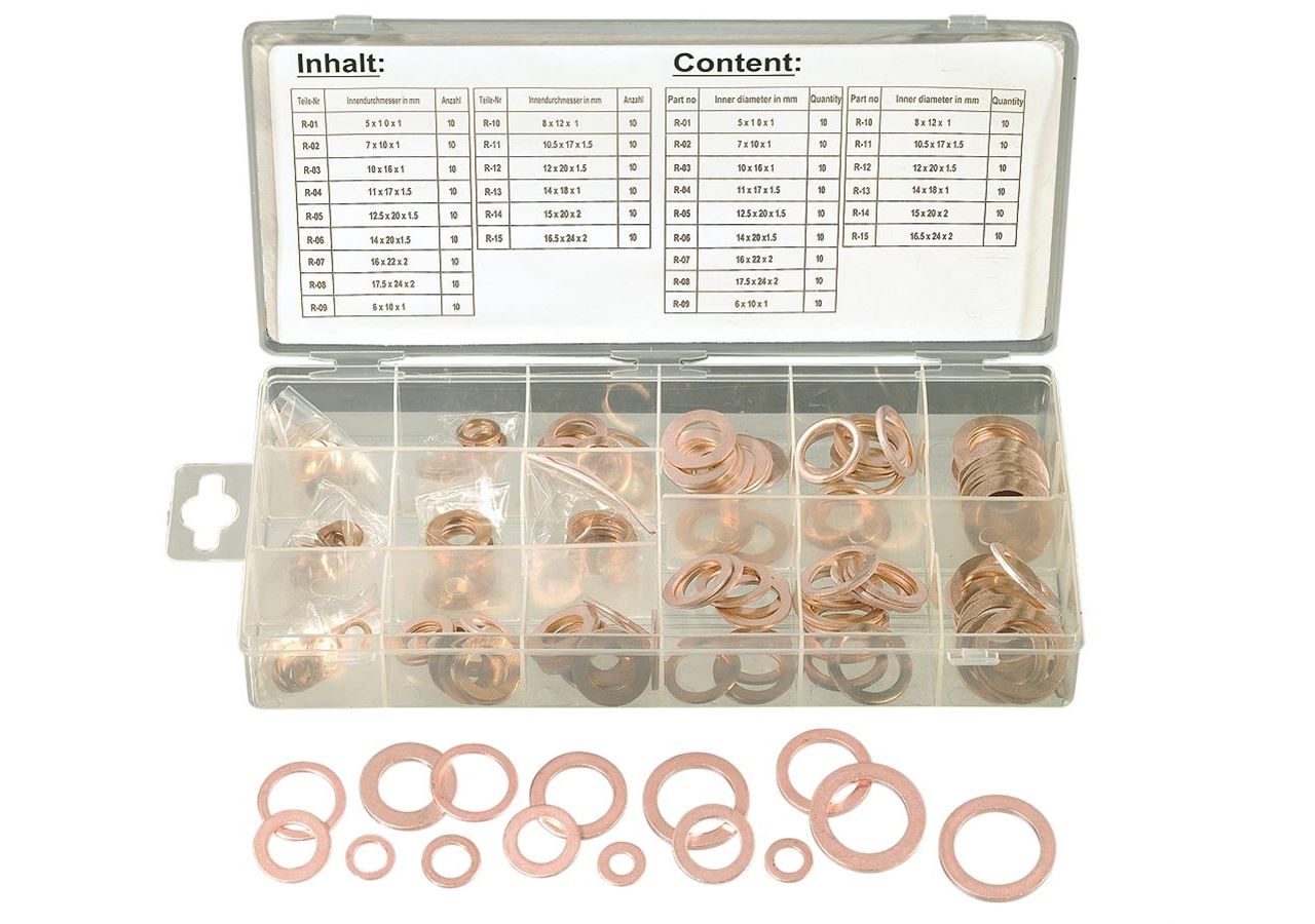Assorted small parts: Copper-Washer Selection