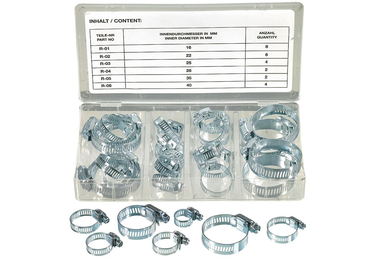 Assorted small parts: Hose Clamp Selection