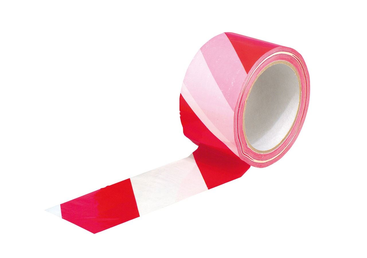 Plastband | Maskeringsband: Varningstejp självhäftande + röd/vit