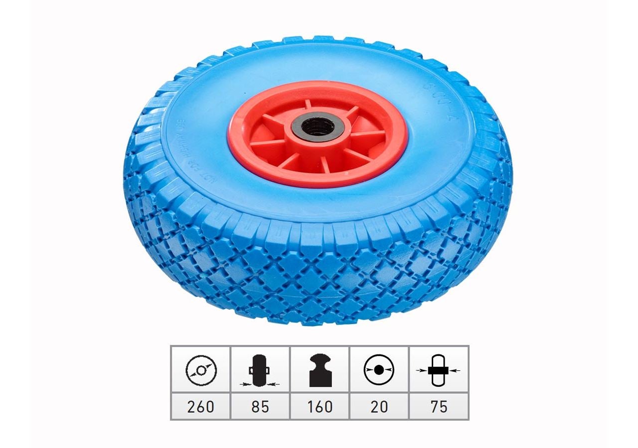 Transport rolls: Spare polyurethane wheel with plastic wheel rim
