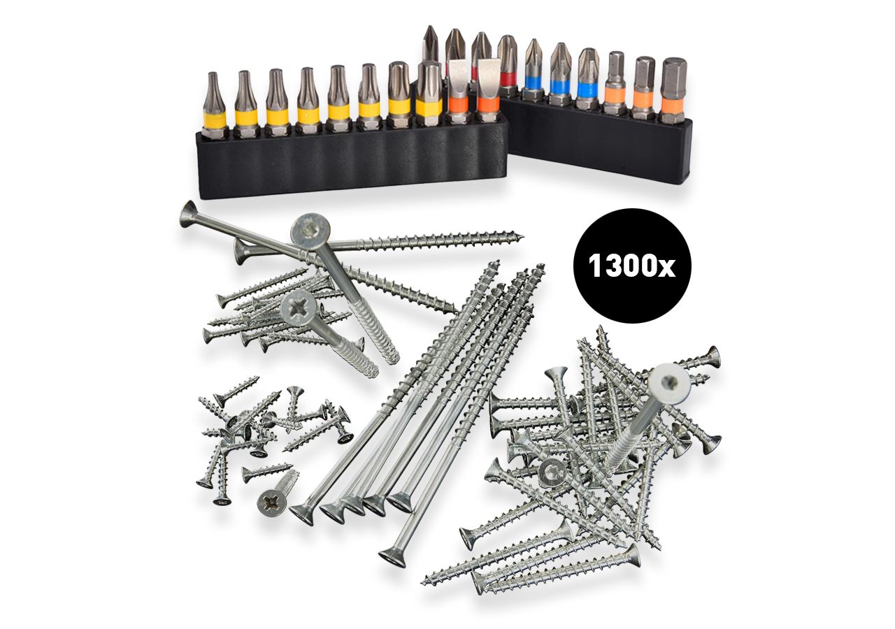 Tools & Equipment: Test set"3-4"universal screw Plus countersunk,gal.