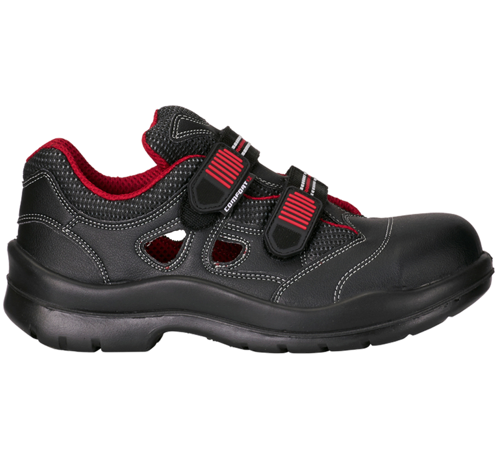 S1P	: S1P Safety sandal Comfort12 + black/red